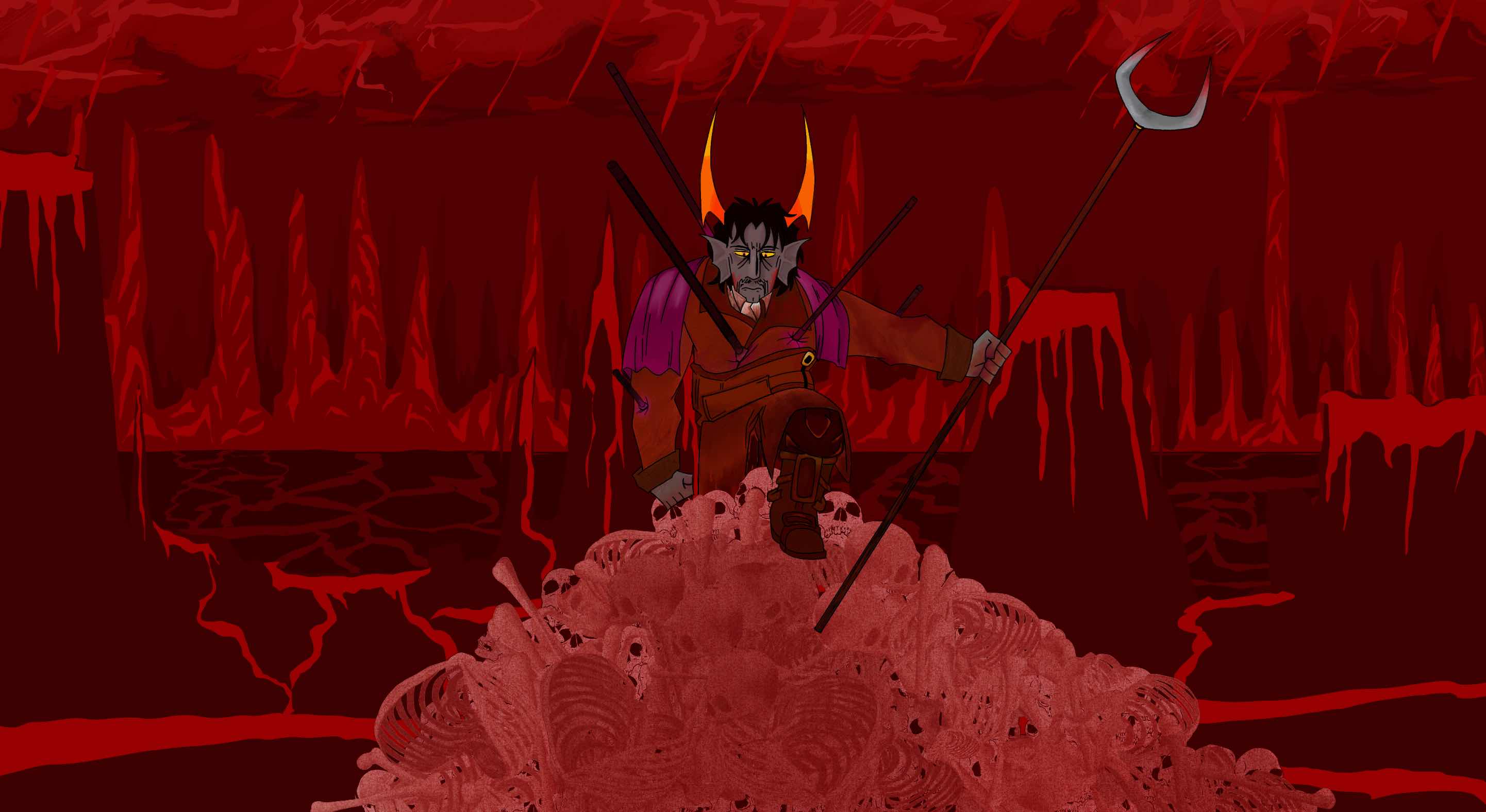 Character art of Zakhvat, Lord of Blood. Art by @gabbieunleashed9387